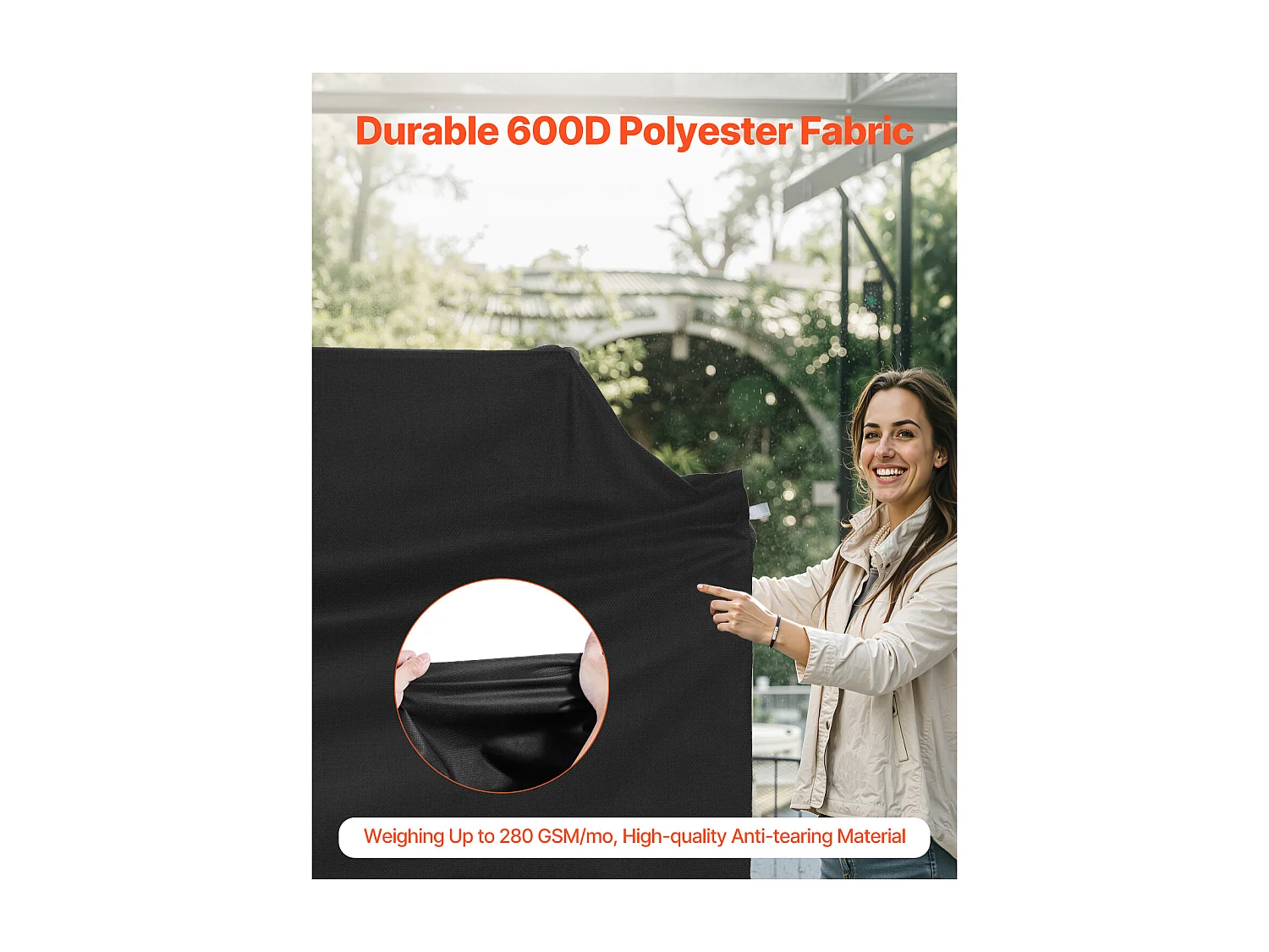 Housse de Barbecue SucceBuy, Résistante et Imperméable pour Extérieur, 123cm, Fabriquée en Polyester 600D Durable