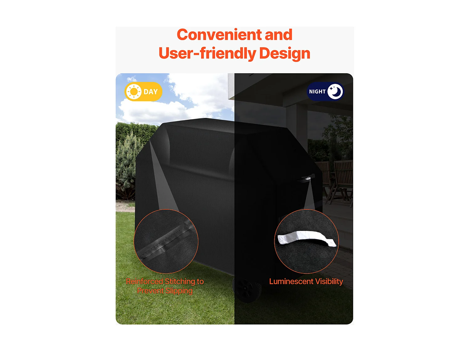 Housse de Barbecue SucceBuy, Résistante et Imperméable pour Extérieur, 123cm, Fabriquée en Polyester 600D Durable