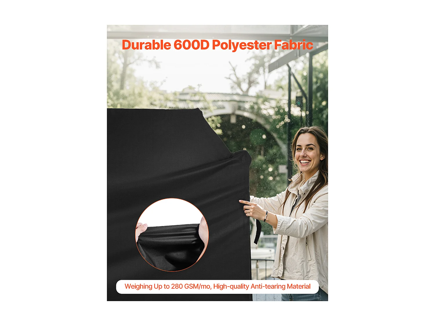 Housse de Barbecue SucceBuy, Résistante et Imperméable pour Extérieur, 147cm, Fabriquée en Polyester 600D Durable