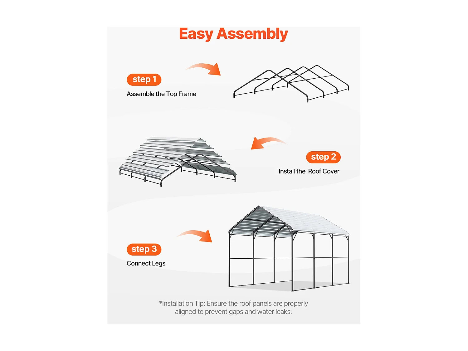 Garaje Metálico Robusto para Coches SucceBuy, 305 x 457 cm, Abriego Exterior Robusto para Coches y Barcos