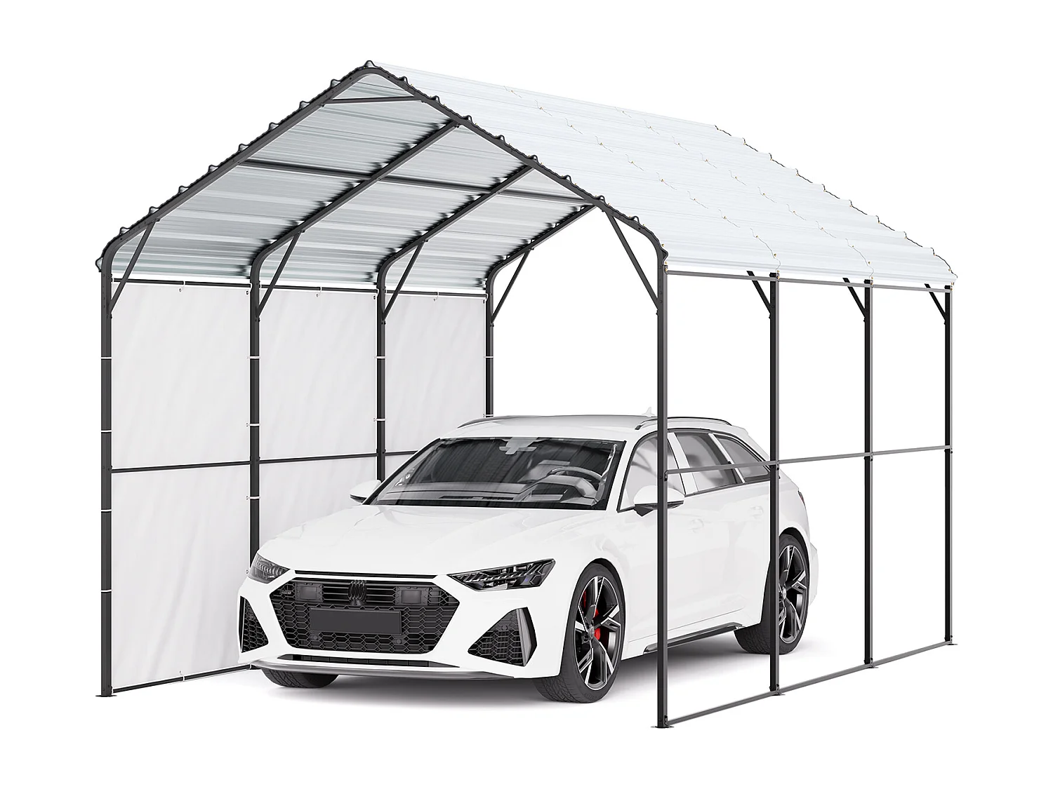 Garaje Metálico Robusto para Coches SucceBuy, 305 x 457 cm, Abriego Exterior Robusto para Coches y Barcos