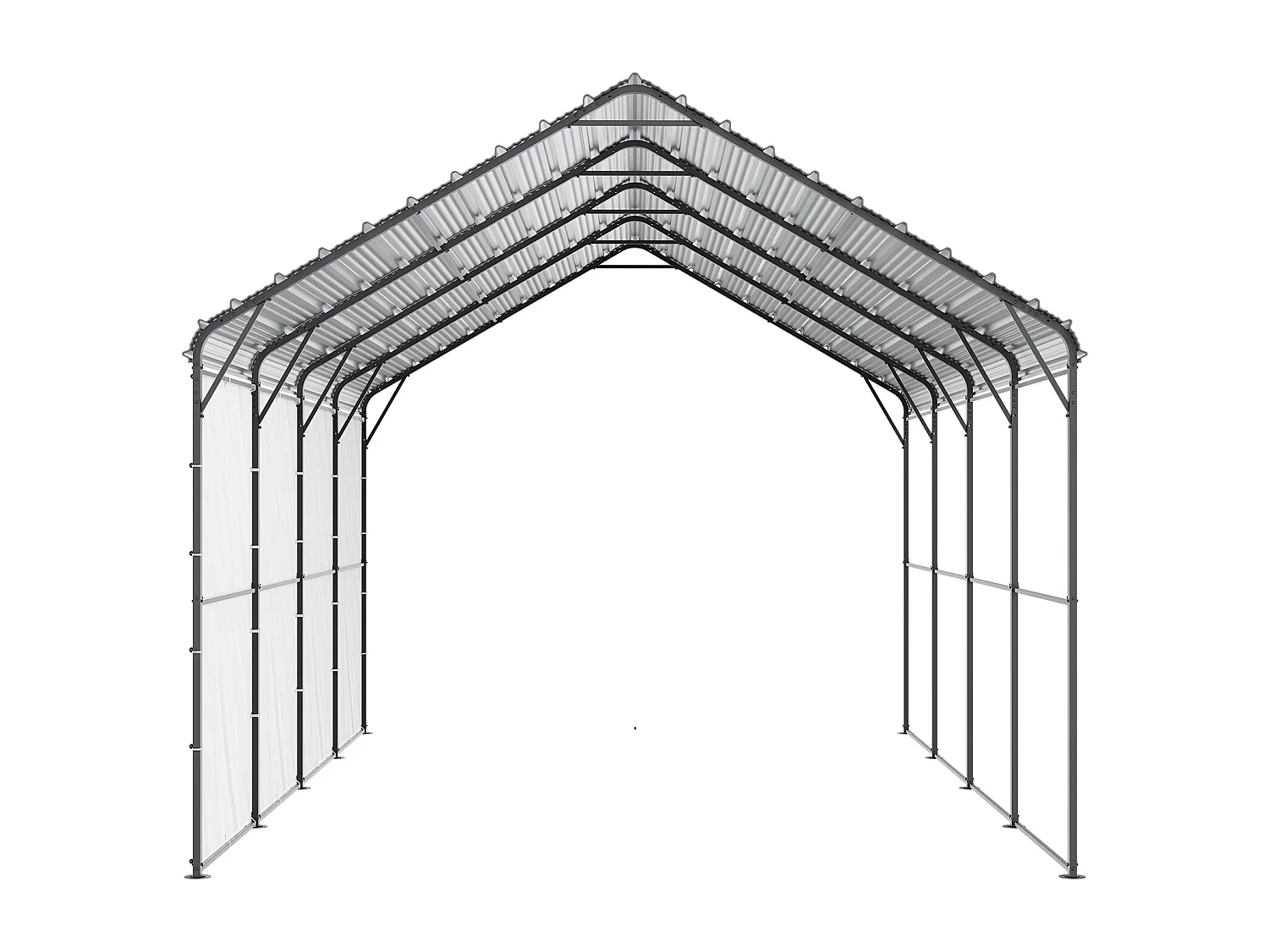 Abri de Voiture en Métal Robuste pour Voitures SucceBuy, 365 x 610 cm, Abri Extérieur Robuste pour Voitures et Bateaux
