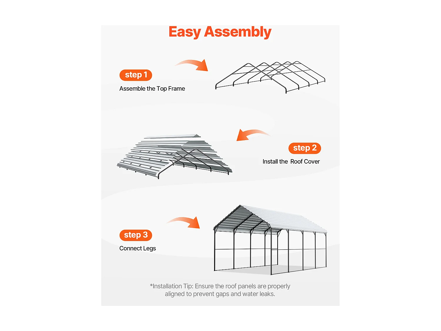 Abri de Voiture en Métal Robuste pour Voitures SucceBuy, 365 x 610 cm, Abri Extérieur Robuste pour Voitures et Bateaux