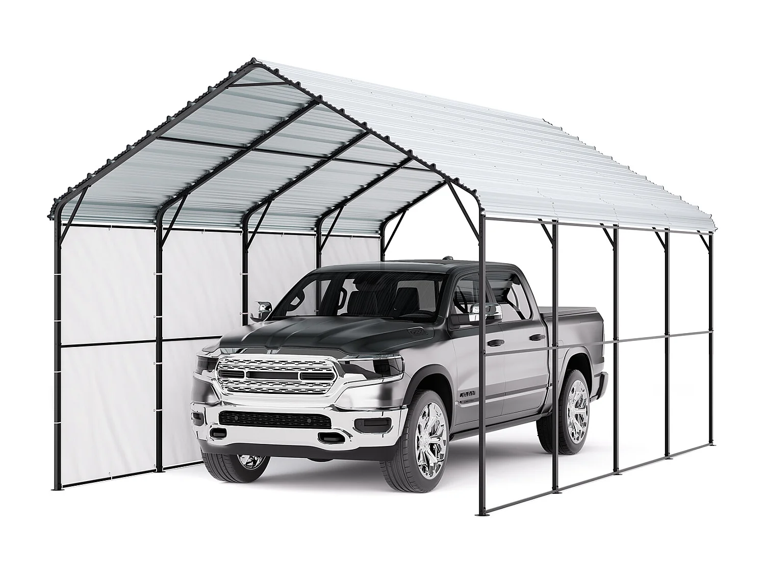 Abri de Voiture en Métal Robuste pour Voitures SucceBuy, 365 x 610 cm, Abri Extérieur Robuste pour Voitures et Bateaux