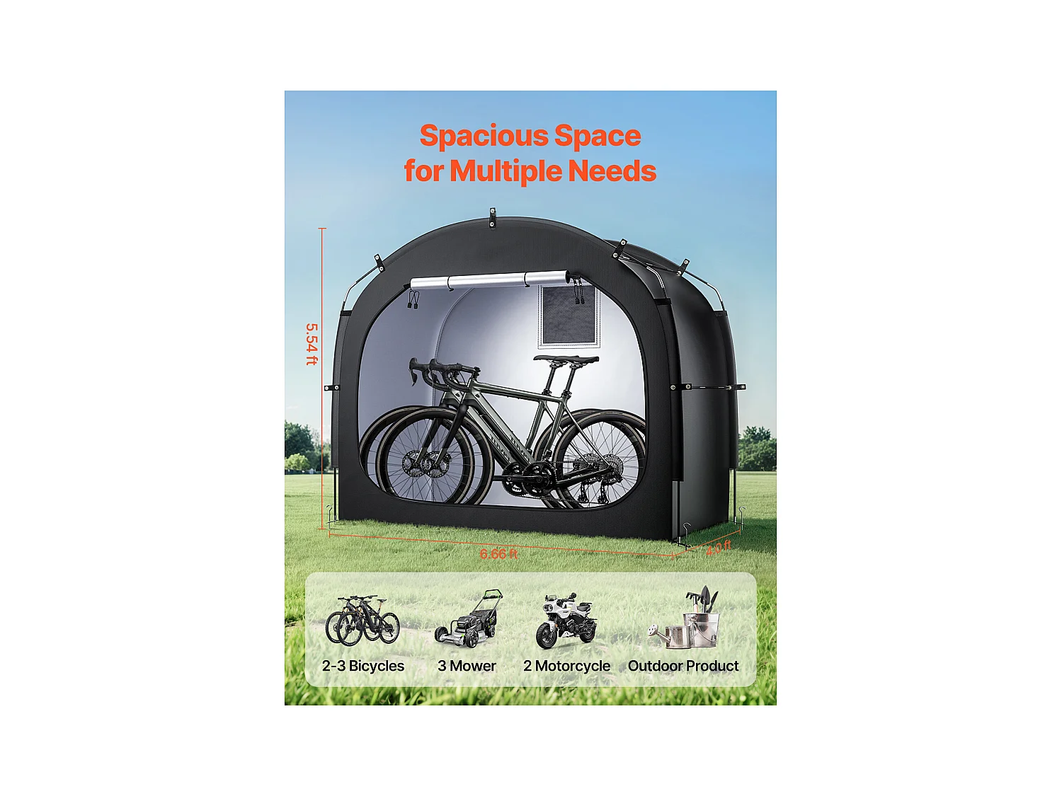 Abri à Vélo Tente D'extérieur Étanche SucceBuy, pour 3 à 4 Vélos – Spacieuse et Durable