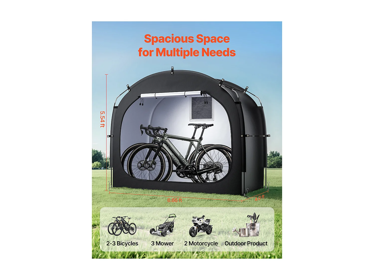 Abri à Vélo Tente D'extérieur Étanche SucceBuy, pour 3 à 4 Vélos – Spacieuse et Durable