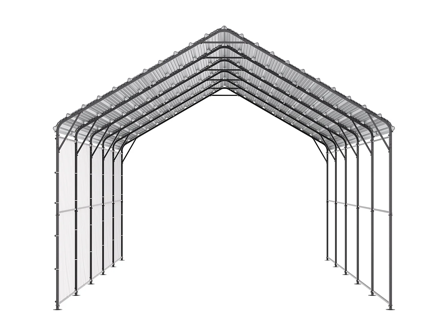 Garaje Metálico Robusto para Coches SucceBuy, 397 x 792 cm, Abriego Exterior Robusto para Coches y Barcos