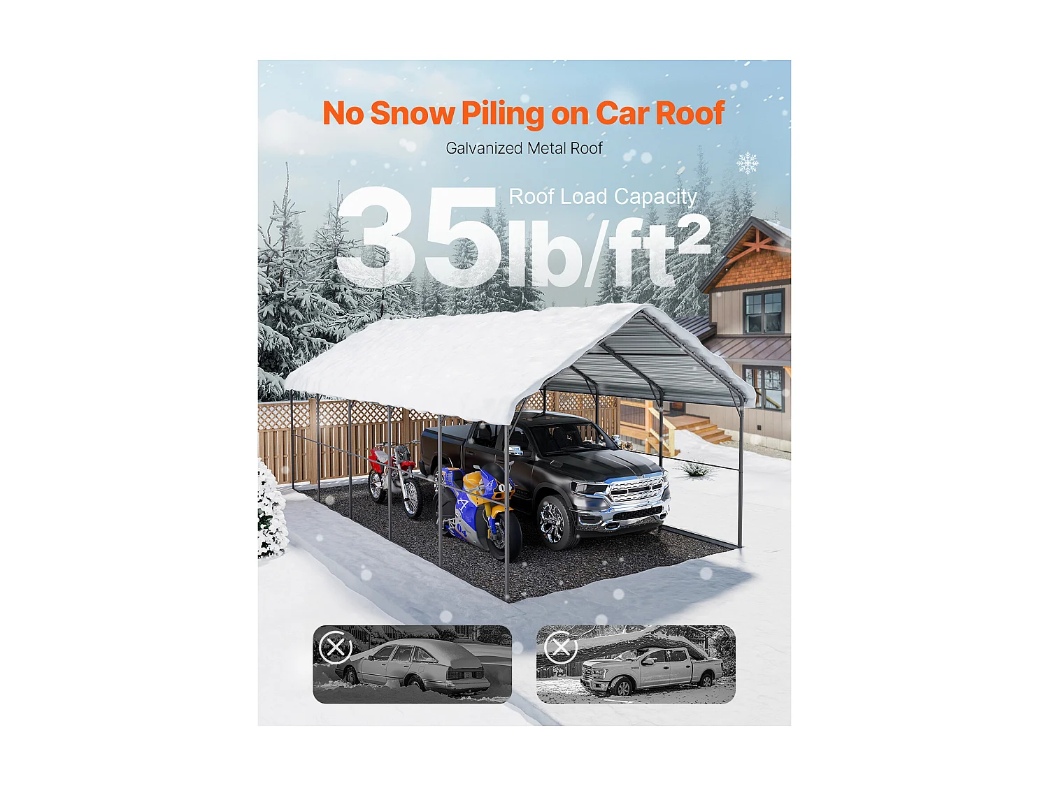 Garaje Metálico Robusto para Coches SucceBuy, 397 x 792 cm, Abriego Exterior Robusto para Coches y Barcos