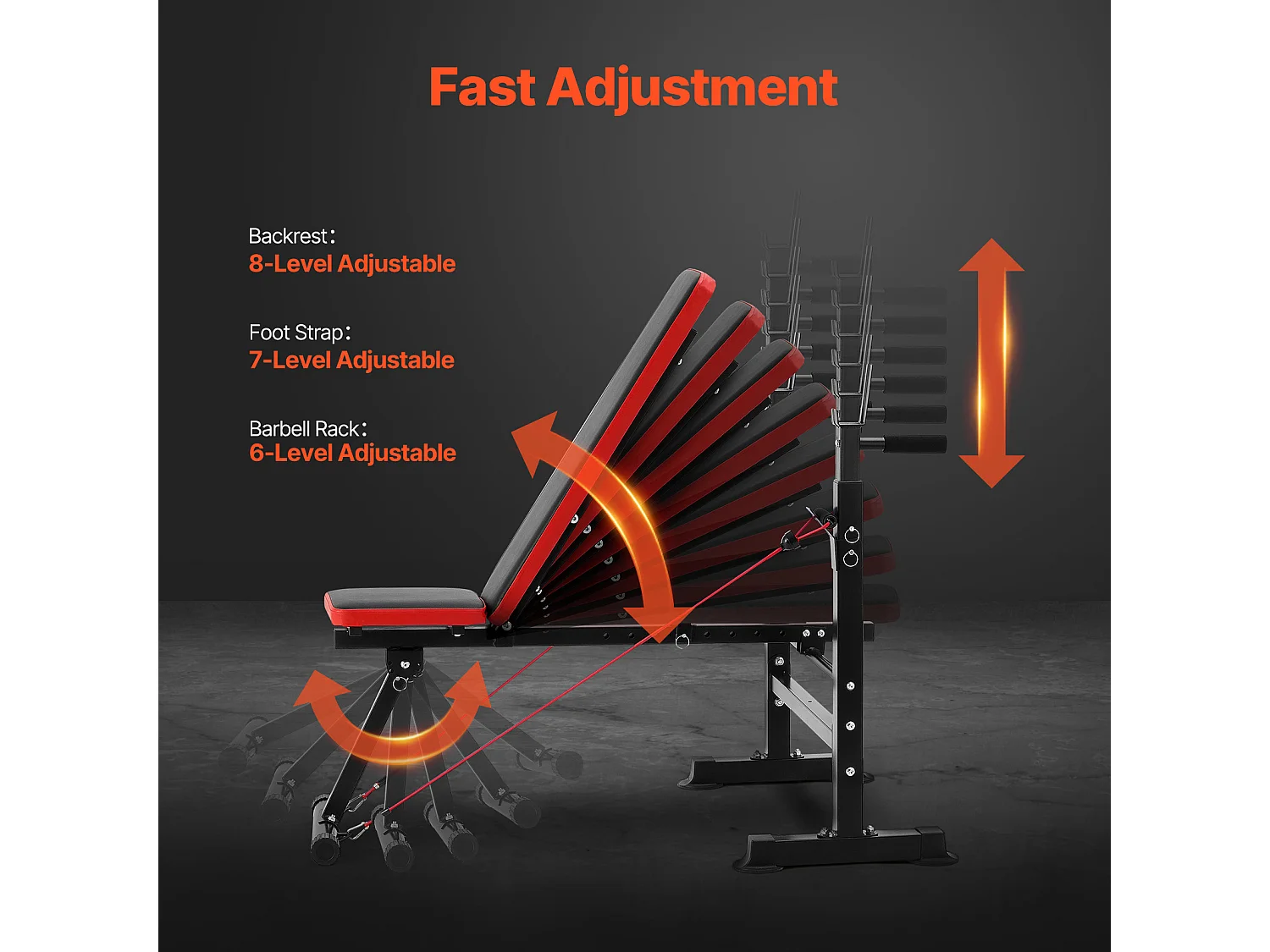 Banc de Musculation SucceBuy, Banc Assis pour Entraînement de Force en Salle de Sport à Domicile, Réglable et Pliable
