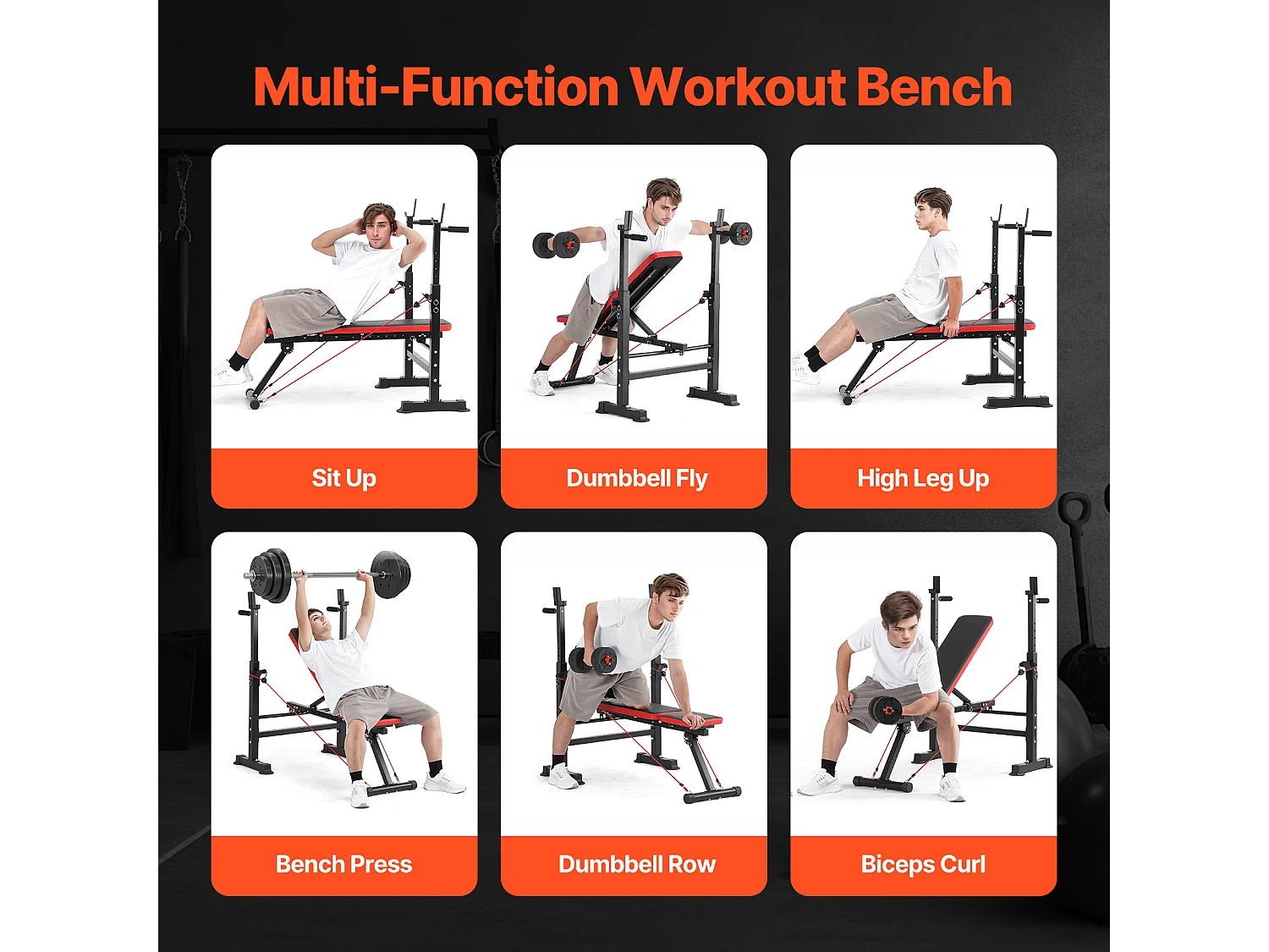 Banc de Musculation SucceBuy, Banc Assis pour Entraînement de Force en Salle de Sport à Domicile, Réglable et Pliable