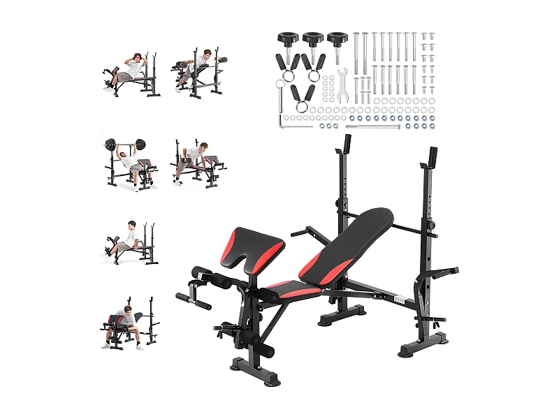 Banc de Musculation SucceBuy pour Salle de Sport à Domicile, Capacité 299 kg, Réglable et Pliable