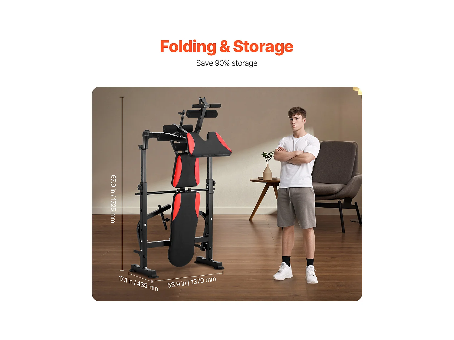 Banc de Musculation SucceBuy pour Salle de Sport à Domicile, Capacité 299 kg, Réglable et Pliable