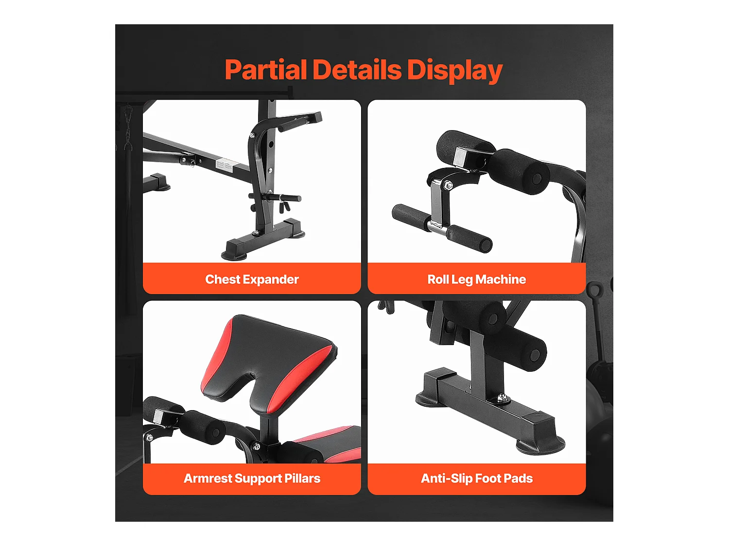 Banc de Musculation SucceBuy pour Salle de Sport à Domicile, Capacité 299 kg, Réglable et Pliable