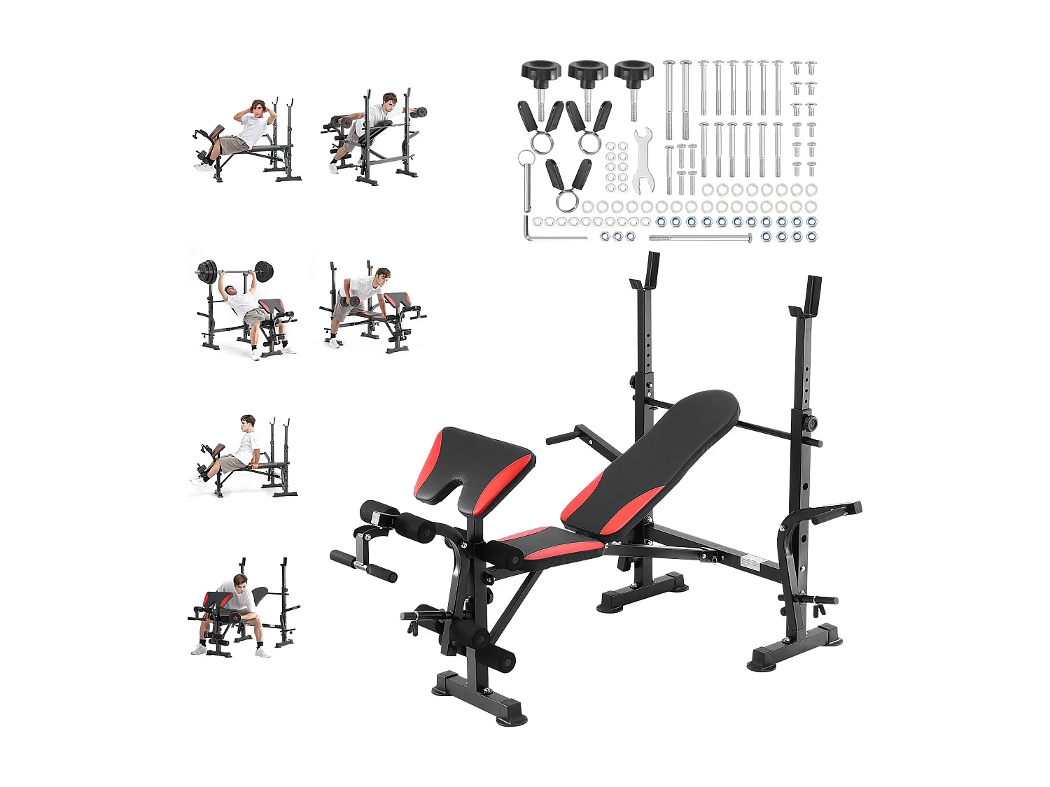 Banc de Musculation SucceBuy pour Salle de Sport à Domicile, Capacité 299 kg, Réglable et Pliable