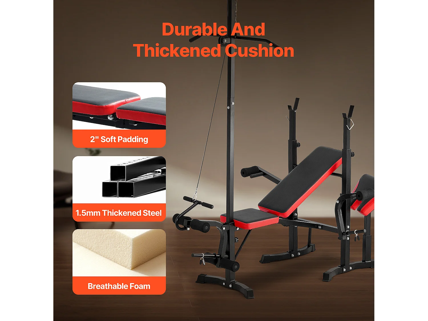 Panca Pesi Regolabile SucceBuy per Allenamento in Palestra a Casa, Panca per Addominali