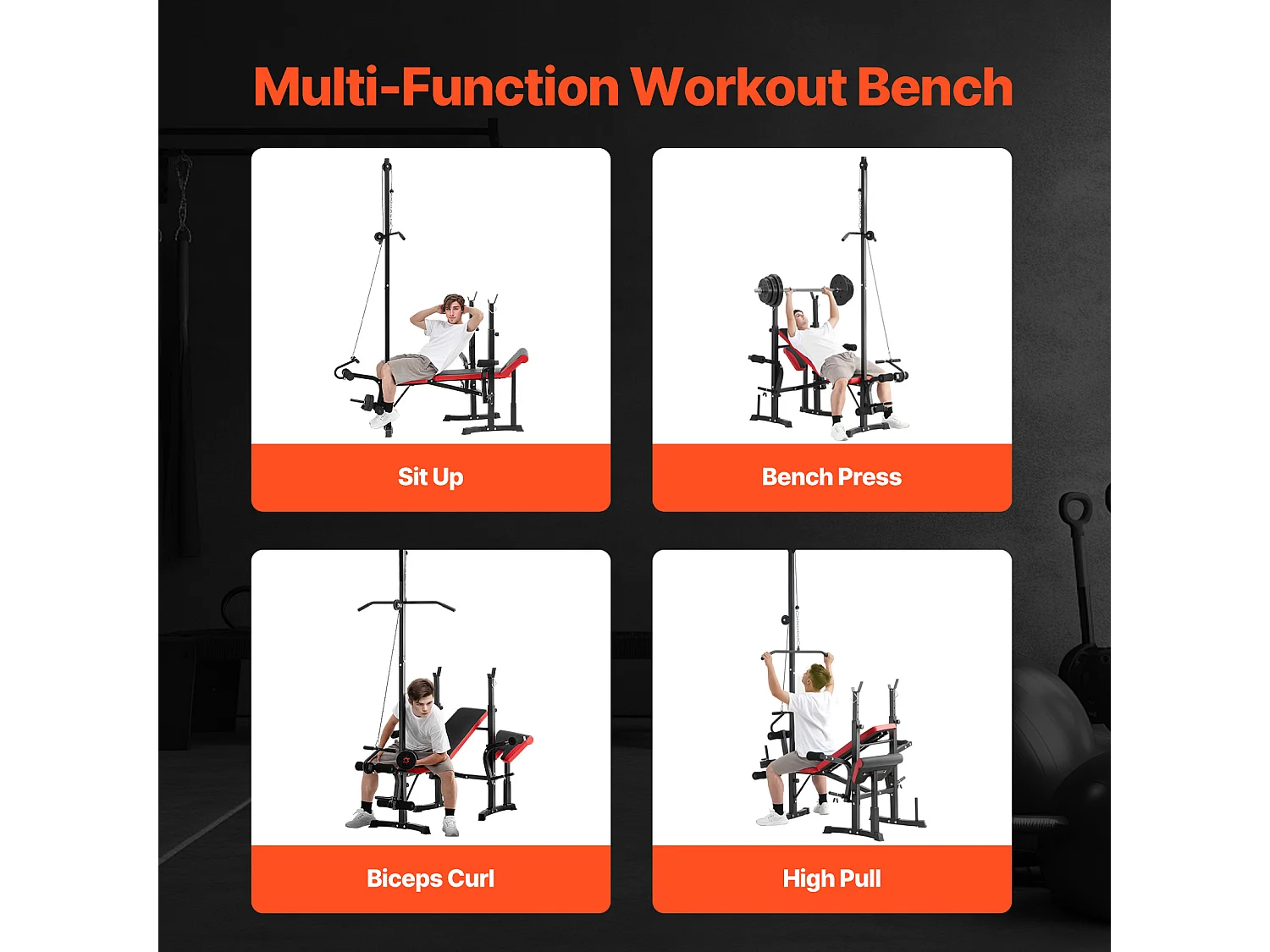 Verstellbare Hantelbank SucceBuy für Training im Home- oder Fitnessstudio, Bauchmuskeltrainingsbank