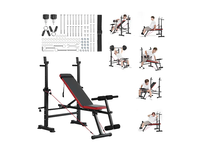Banc de Musculation SucceBuy, Réglable et Pliable pour Musculation à Domicile