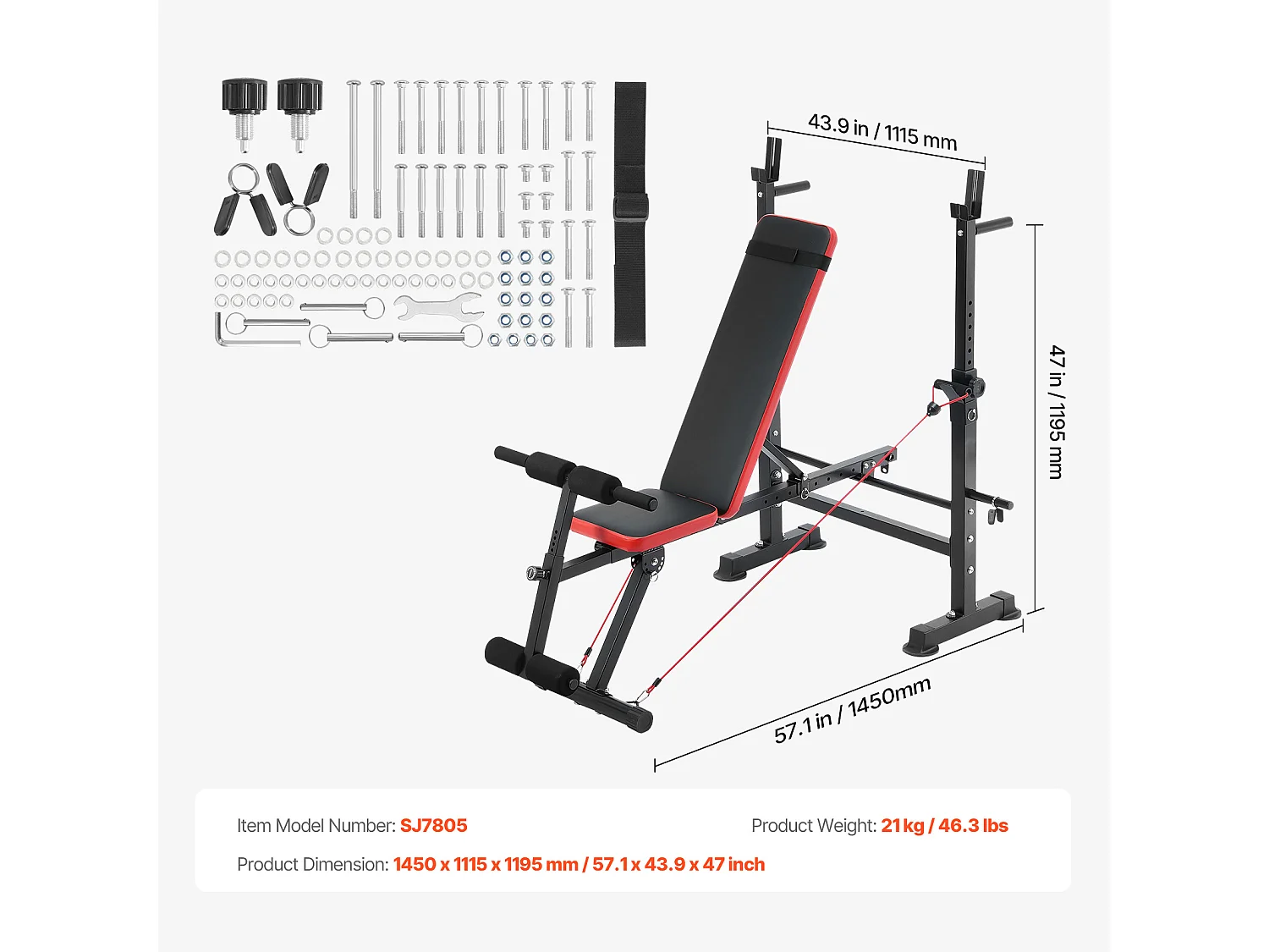 Banc de Musculation SucceBuy, Réglable et Pliable pour Musculation à Domicile