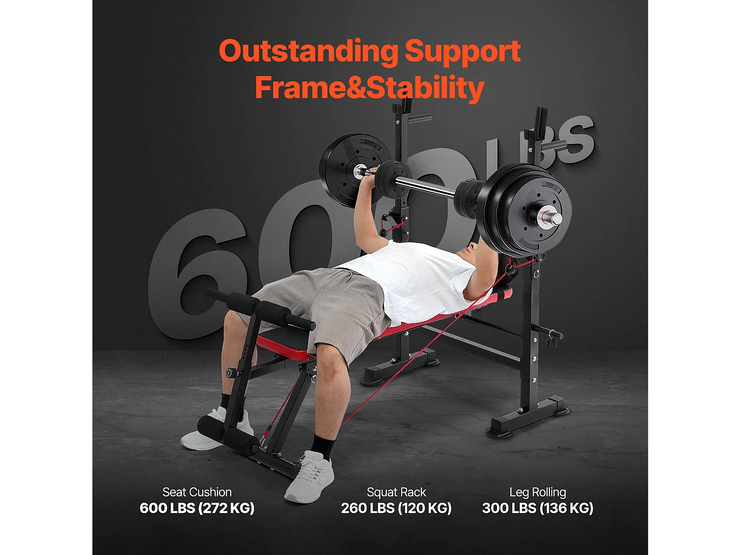 Banc de Musculation SucceBuy, Réglable et Pliable pour Musculation à Domicile