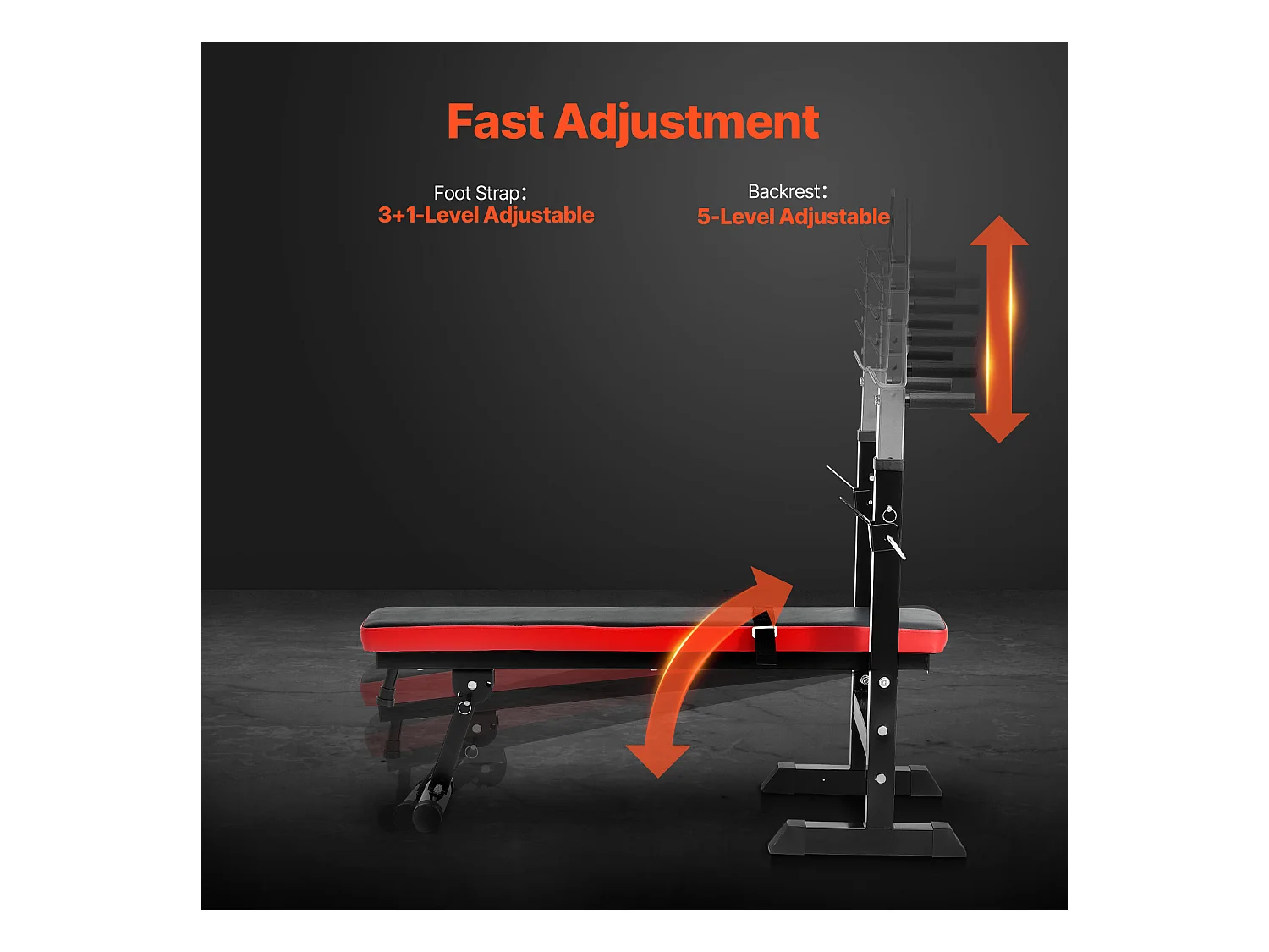 Hantelbank SucceBuy für das Fitnessstudio zu Hause, Verstellbare und Zusammenklappbare für Krafttraining