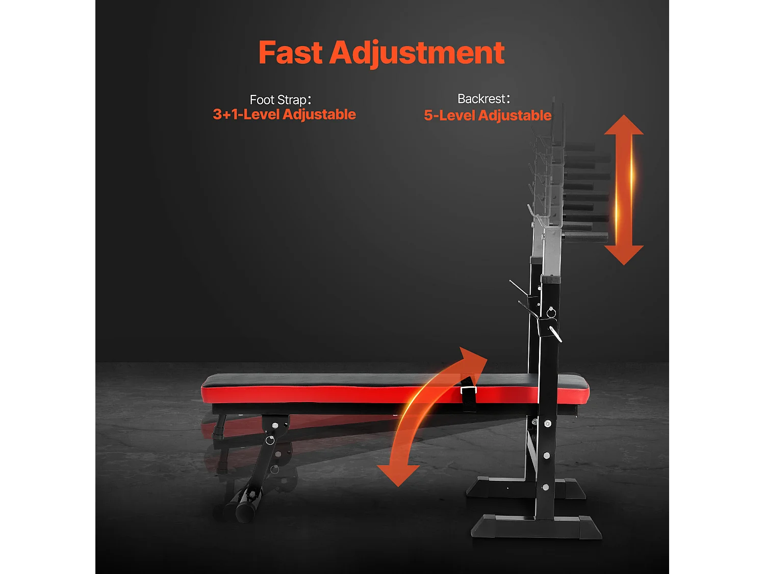 Hantelbank SucceBuy für das Fitnessstudio zu Hause, Verstellbare und Zusammenklappbare für Krafttraining