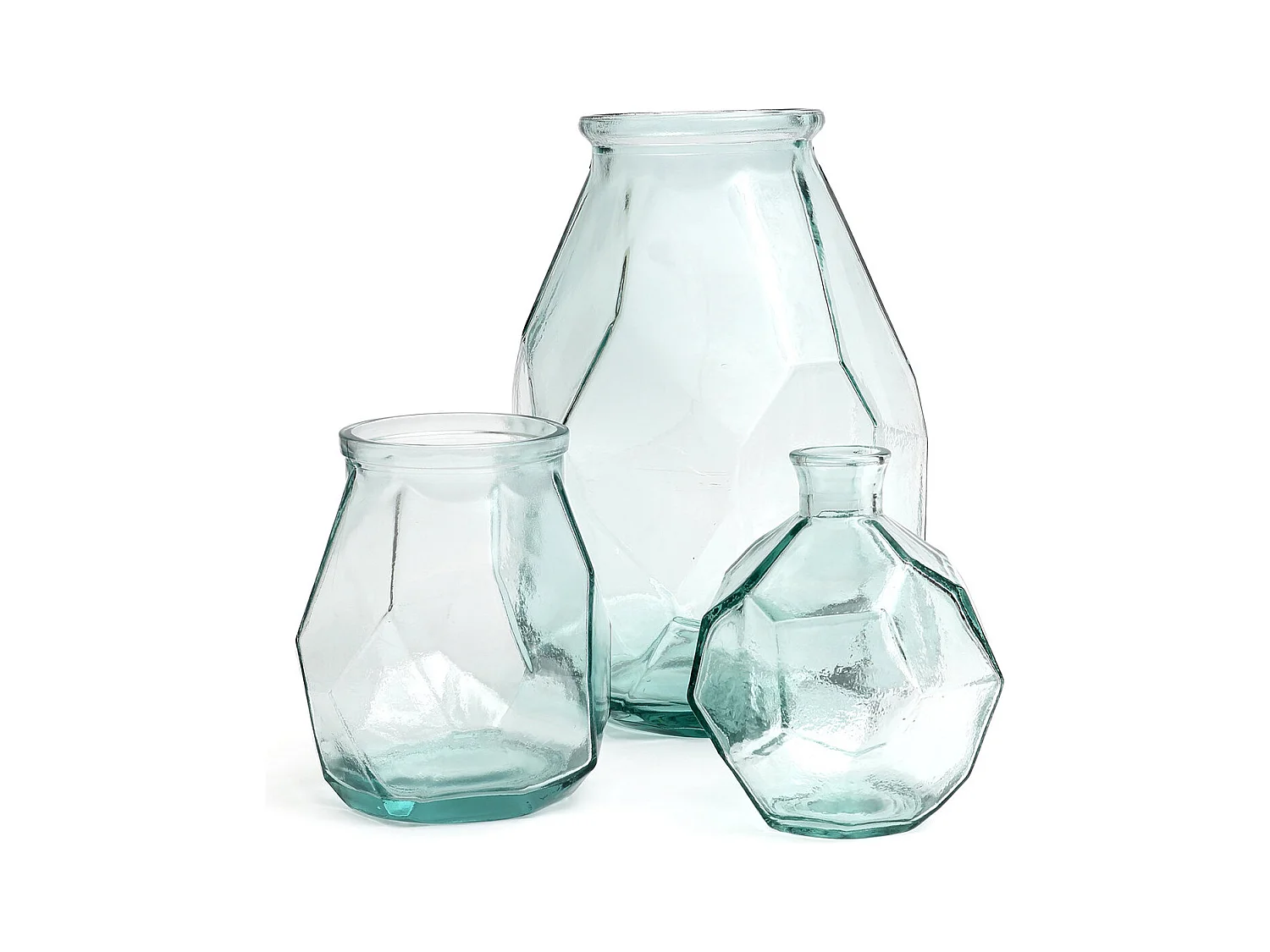 Le Vase Round Origami - Bleu