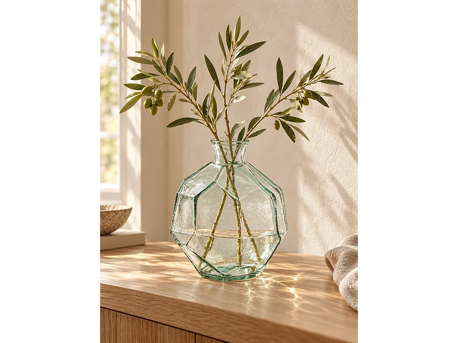 Le Vase Round Origami - Bleu