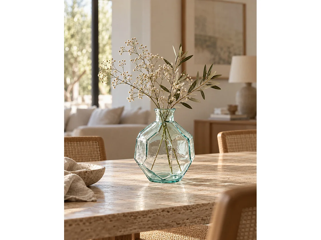 Die Round Origami Vase - Blau