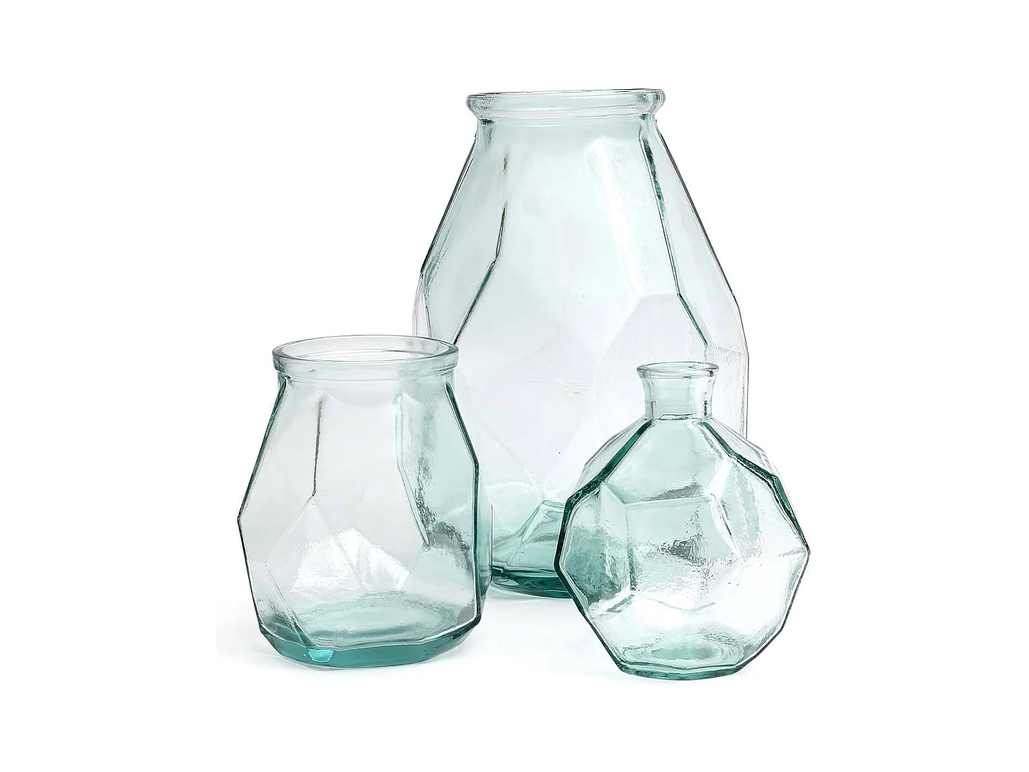 Le Vase Long Origami - Bleu