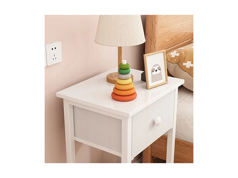 Nachttisch, Schrank mit Schublade, weiß, für das Schlafzimmer