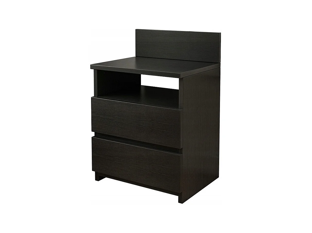 Szafka nocna, do sypialni, 2 szuflady, czarny, 40 cm