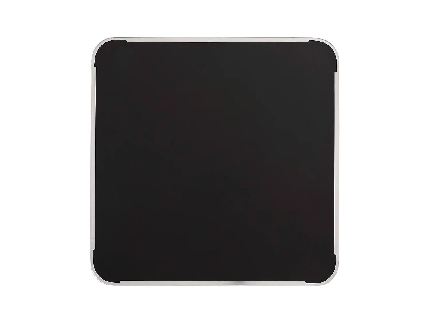 Table carrée 60 cm inclinable plateau marbre blanc/argent et pied noir