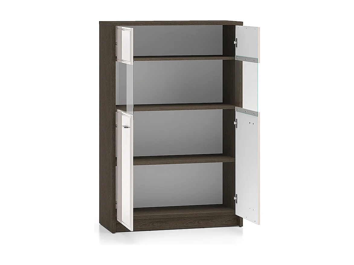 Vaisselier 2 portes Kaius Cachemire et Bois foncé