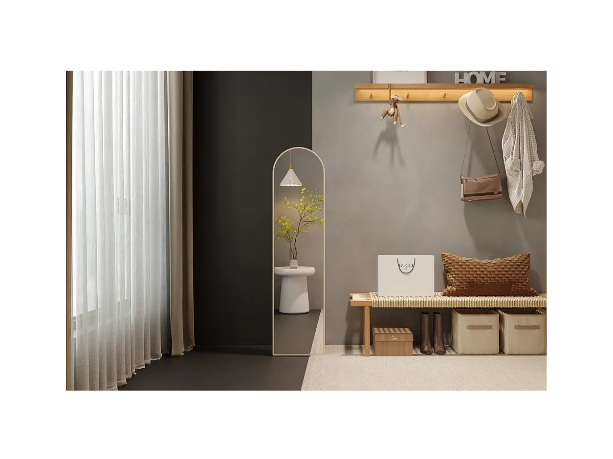 Espejo ROSALIA – 40x160 cm – Roble envejecido – Acabado de madera – Diseño rústico y refinado