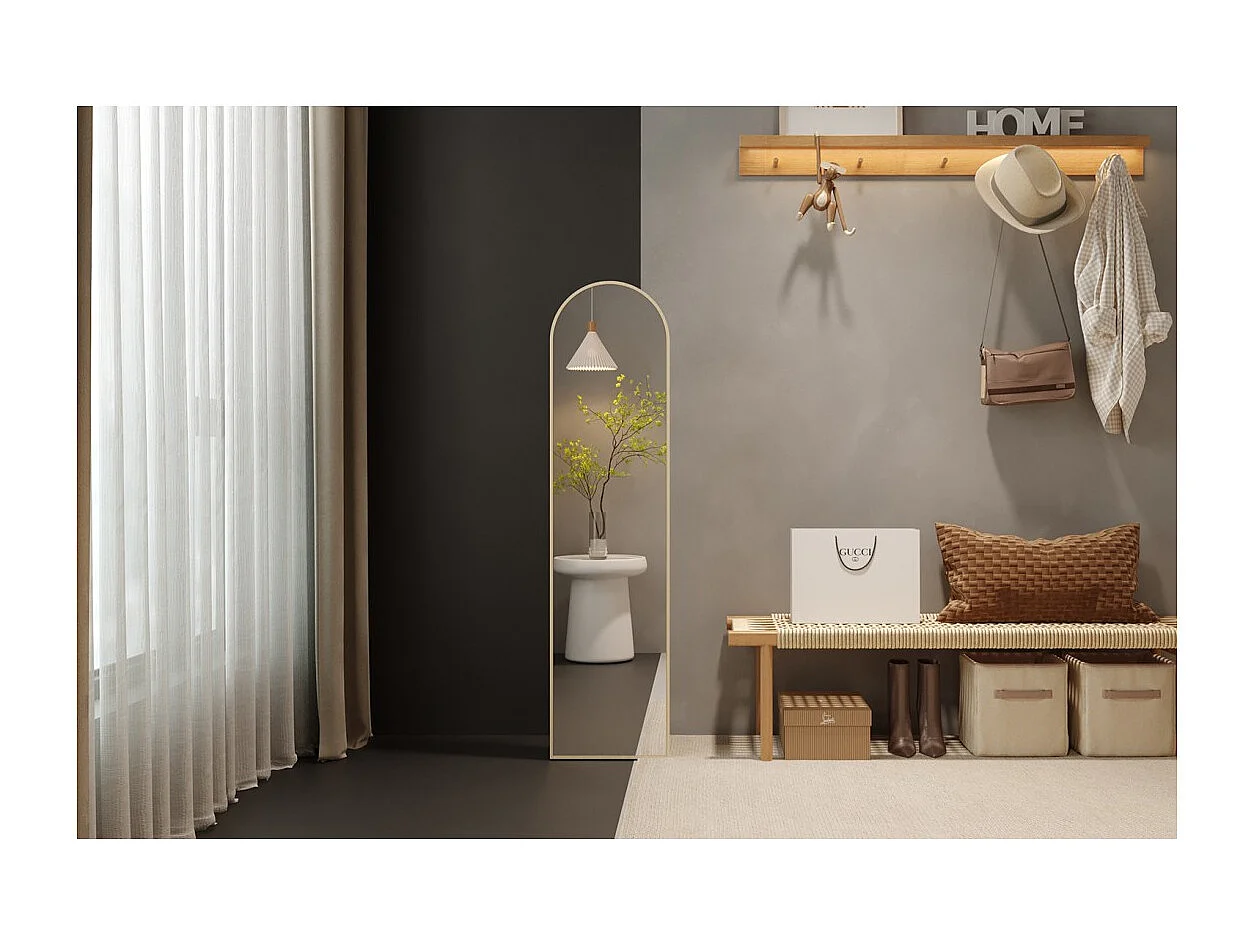 Espejo ROSALIA – 40x160 cm – Roble envejecido – Acabado de madera – Diseño rústico y refinado