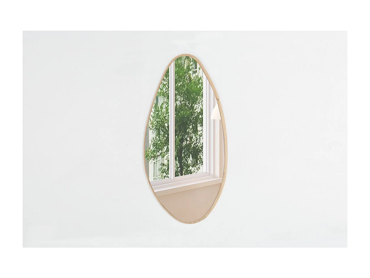 Miroir asymétrique NARA – 50x80 cm – Finition chêne vieilli – MDF décor bois – Style organique et tendance