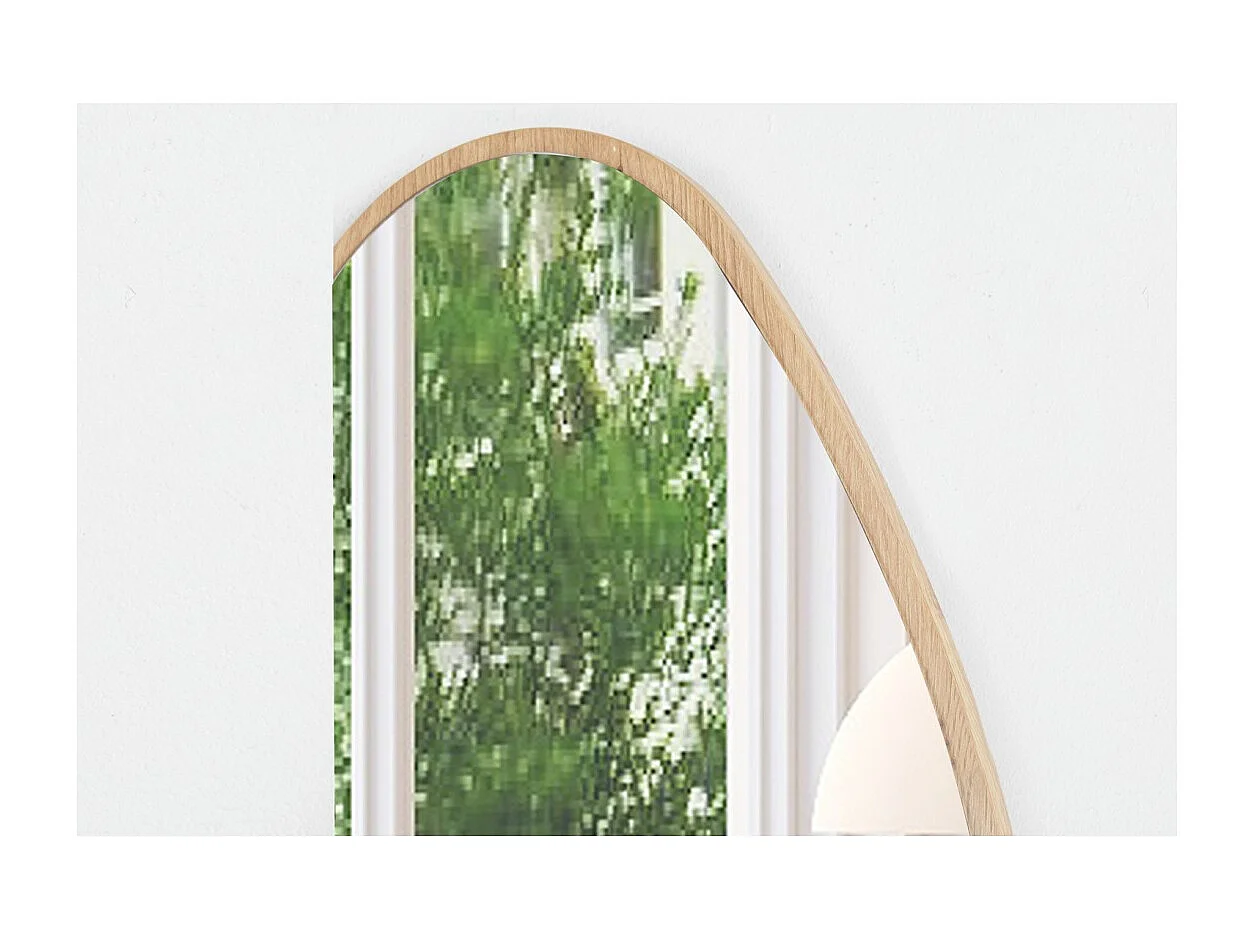 Miroir asymétrique NARA – 50x80 cm – Finition chêne vieilli – MDF décor bois – Style organique et tendance