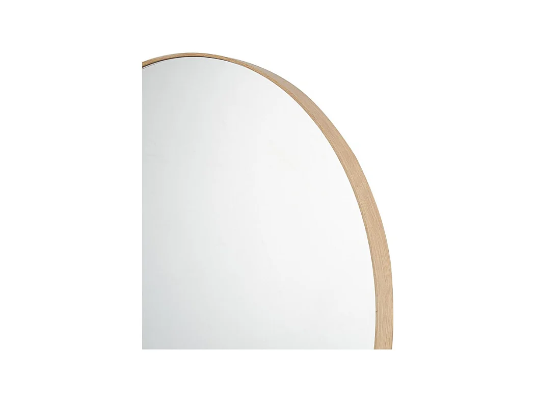 Espelho redondo RIO – Ø80 cm – Acabamento em carvalho envelhecido – MDF com decoração de madeira – Design natural e moderno