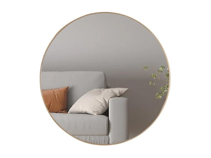 Espejo redondo RIO – Ø80 cm – Acabado en roble envejecido – MDF con decoración de madera – Diseño natural y de tendencia