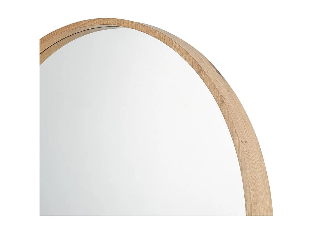 Espejo redondo RIO con borde – Ø80 cm – Acabado en roble envejecido – Marco grueso – Diseño natural y moderno