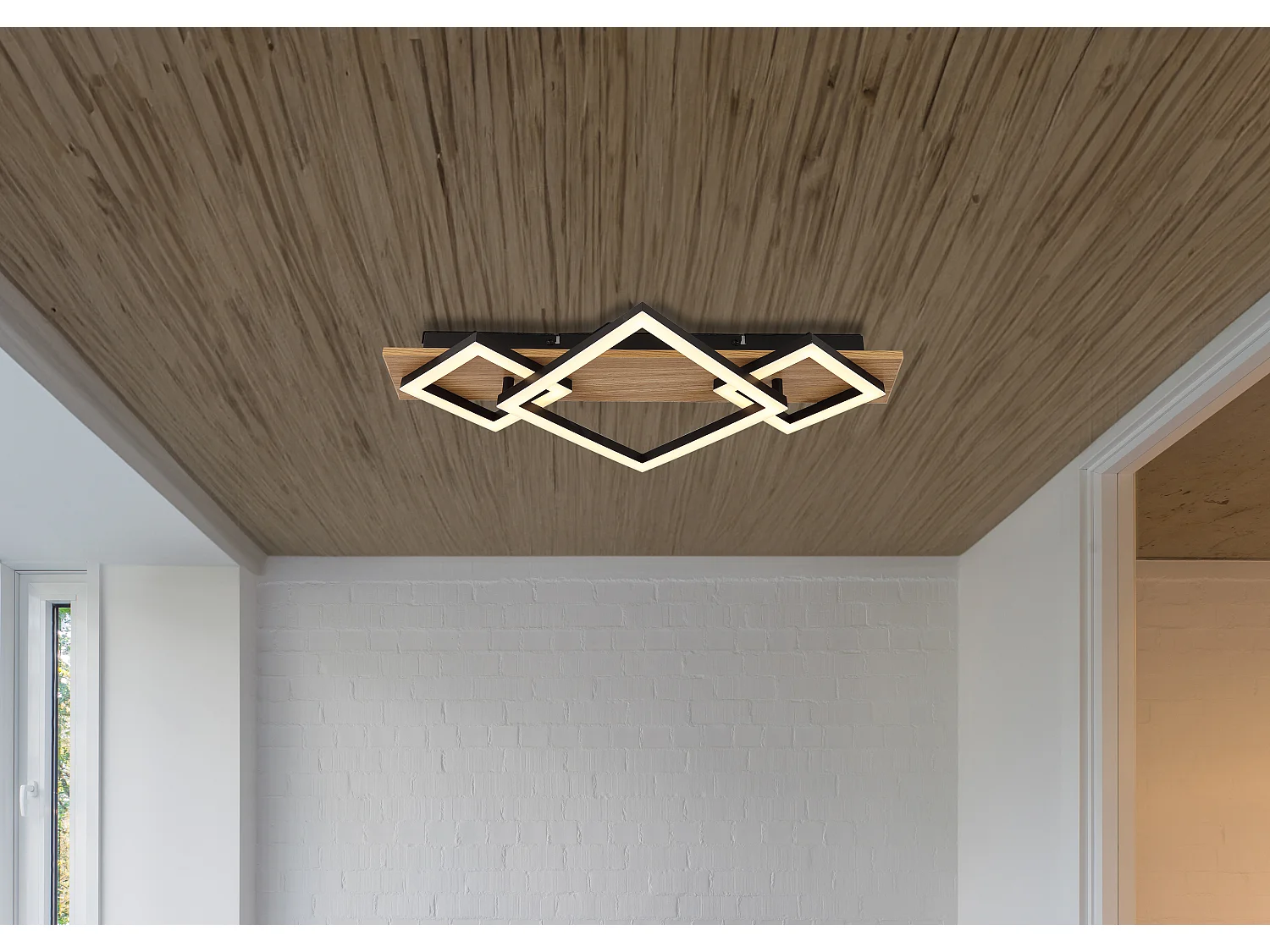 Plafonnier métal noir mat, LED