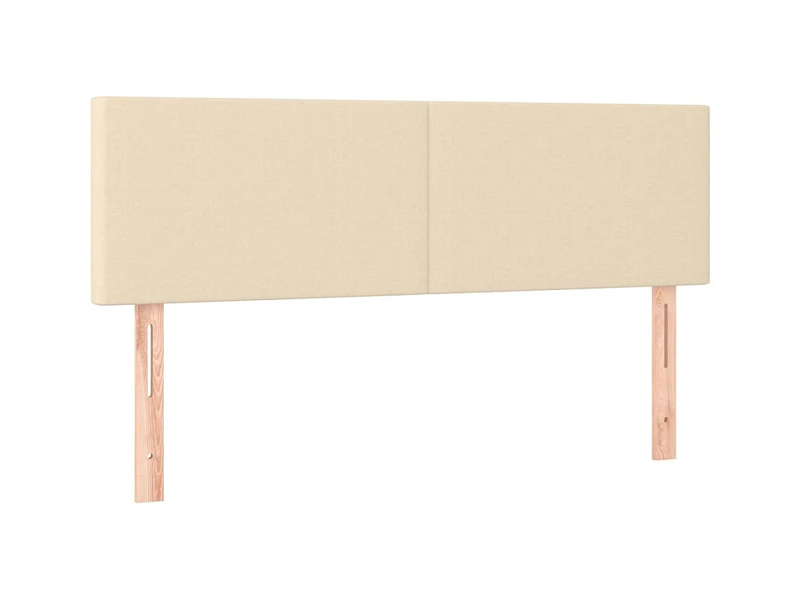 Cama box spring con colchón y LED tela crema 140x200 cm