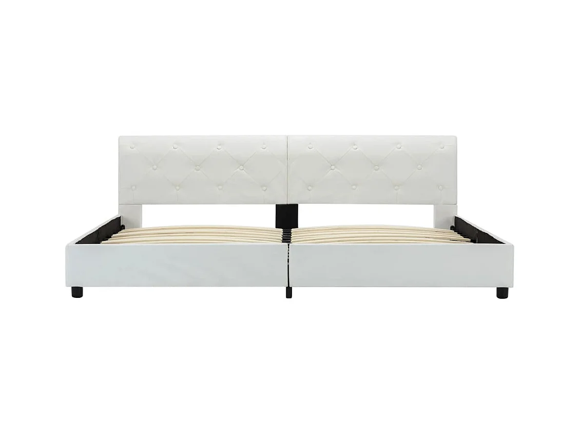 Bettgestell Weiß Kunstleder 180×200 cm