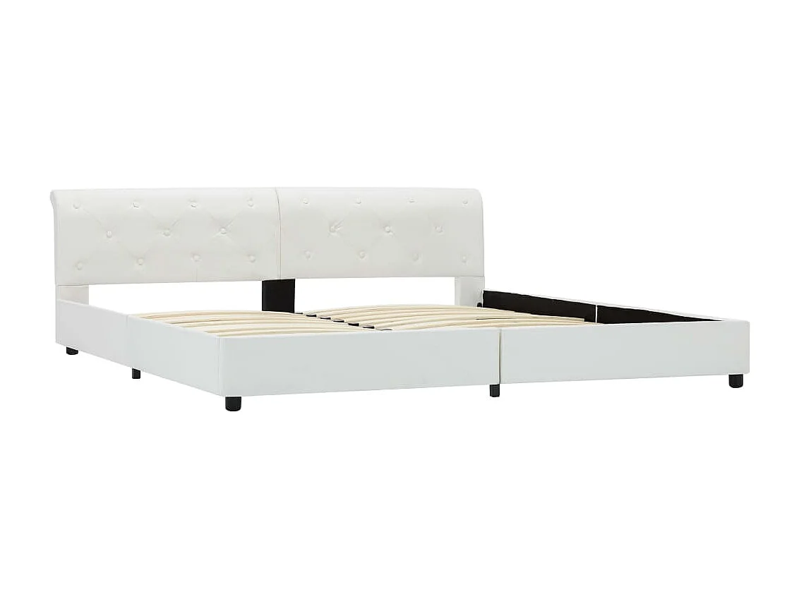 Bedframe kunstleer wit 180x200 cm