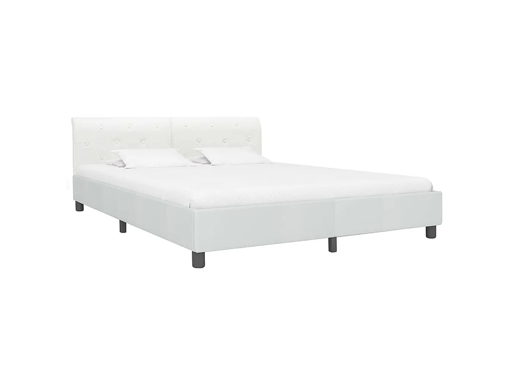 Bedframe kunstleer wit 180x200 cm