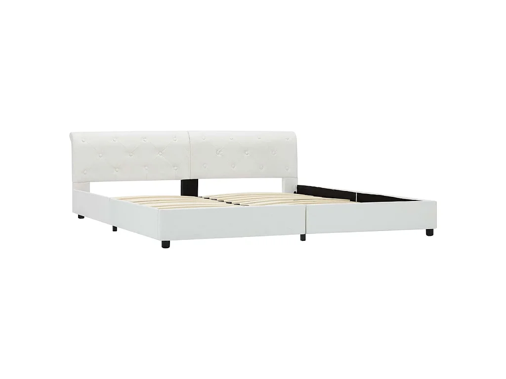 Bedframe kunstleer wit 180x200 cm