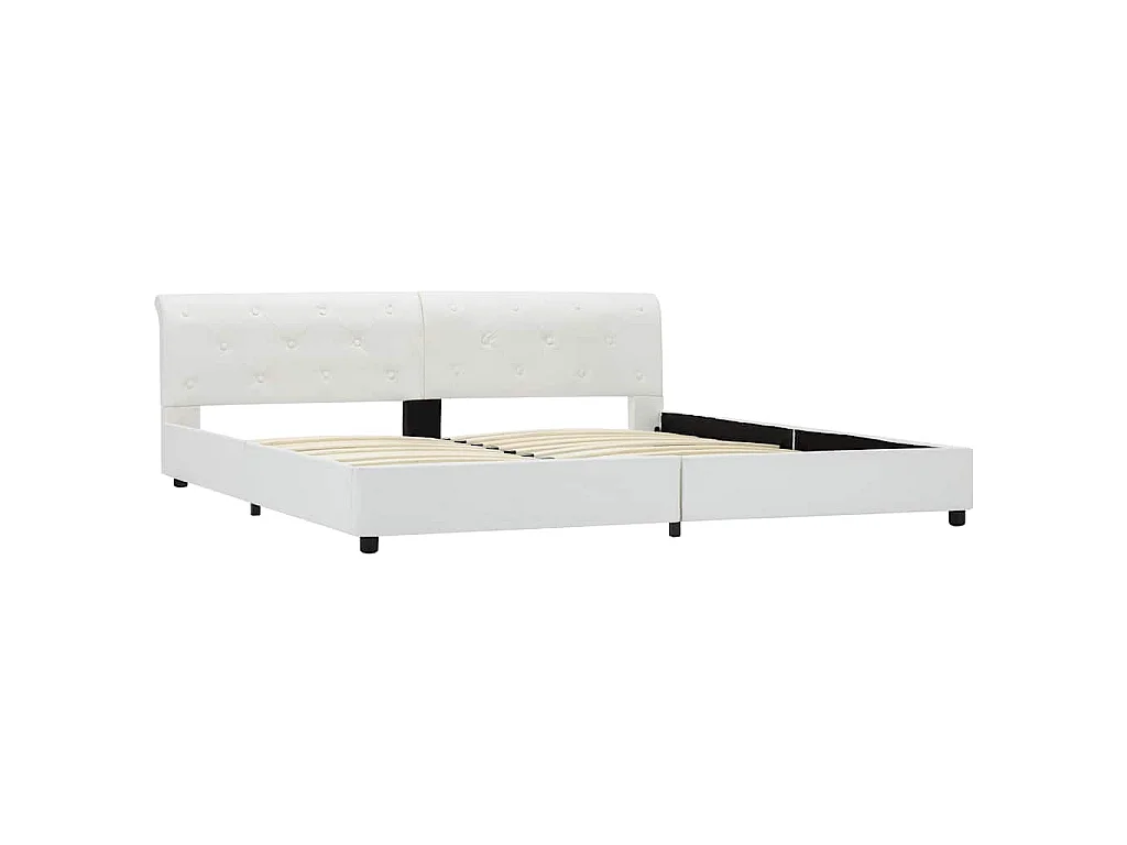 Cadre de lit Blanc Similicuir 180 x 200 cm