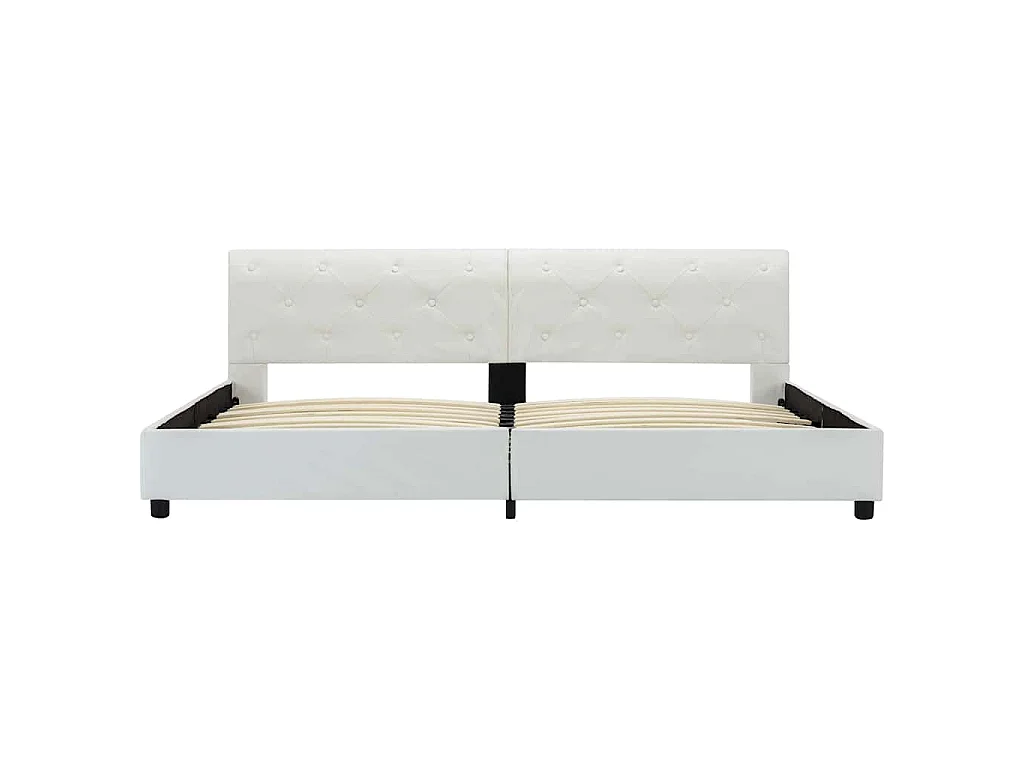 Cadre de lit Blanc Similicuir 180 x 200 cm