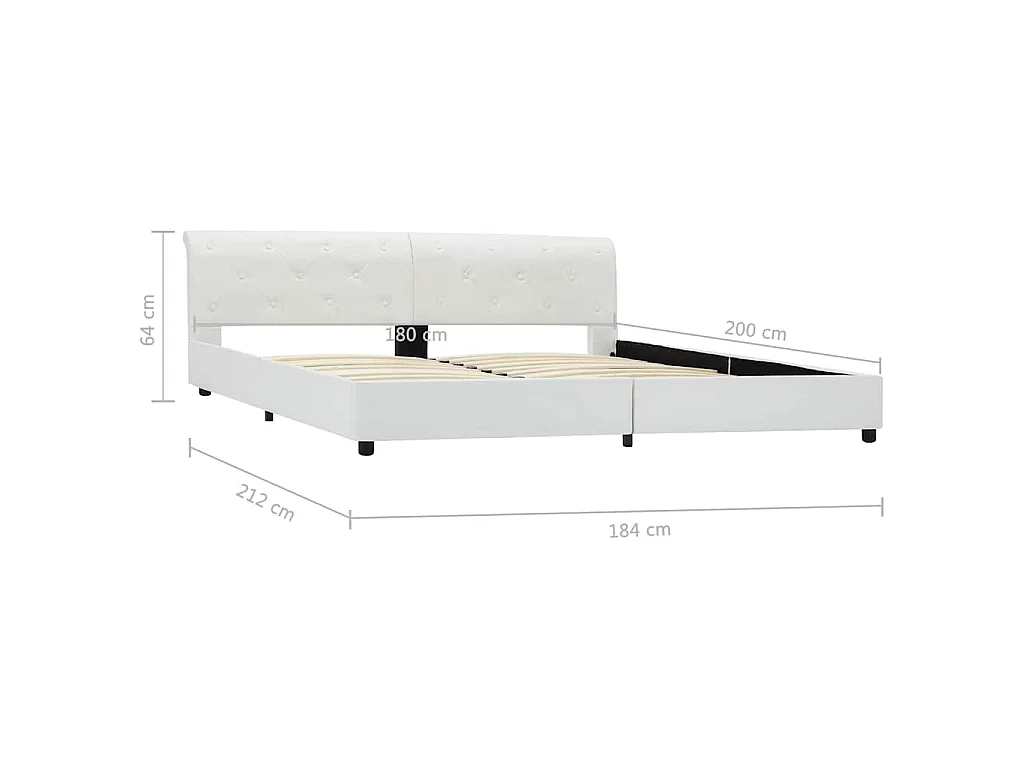Cadre de lit Blanc Similicuir 180 x 200 cm