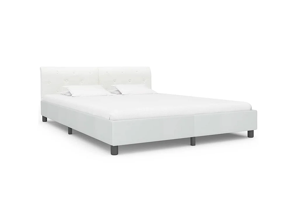 Cadre de lit Blanc Similicuir 180 x 200 cm